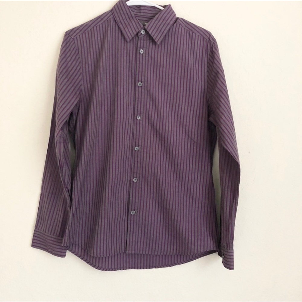 H&M Men’s Striped Button Down Dress Shirt Size Small